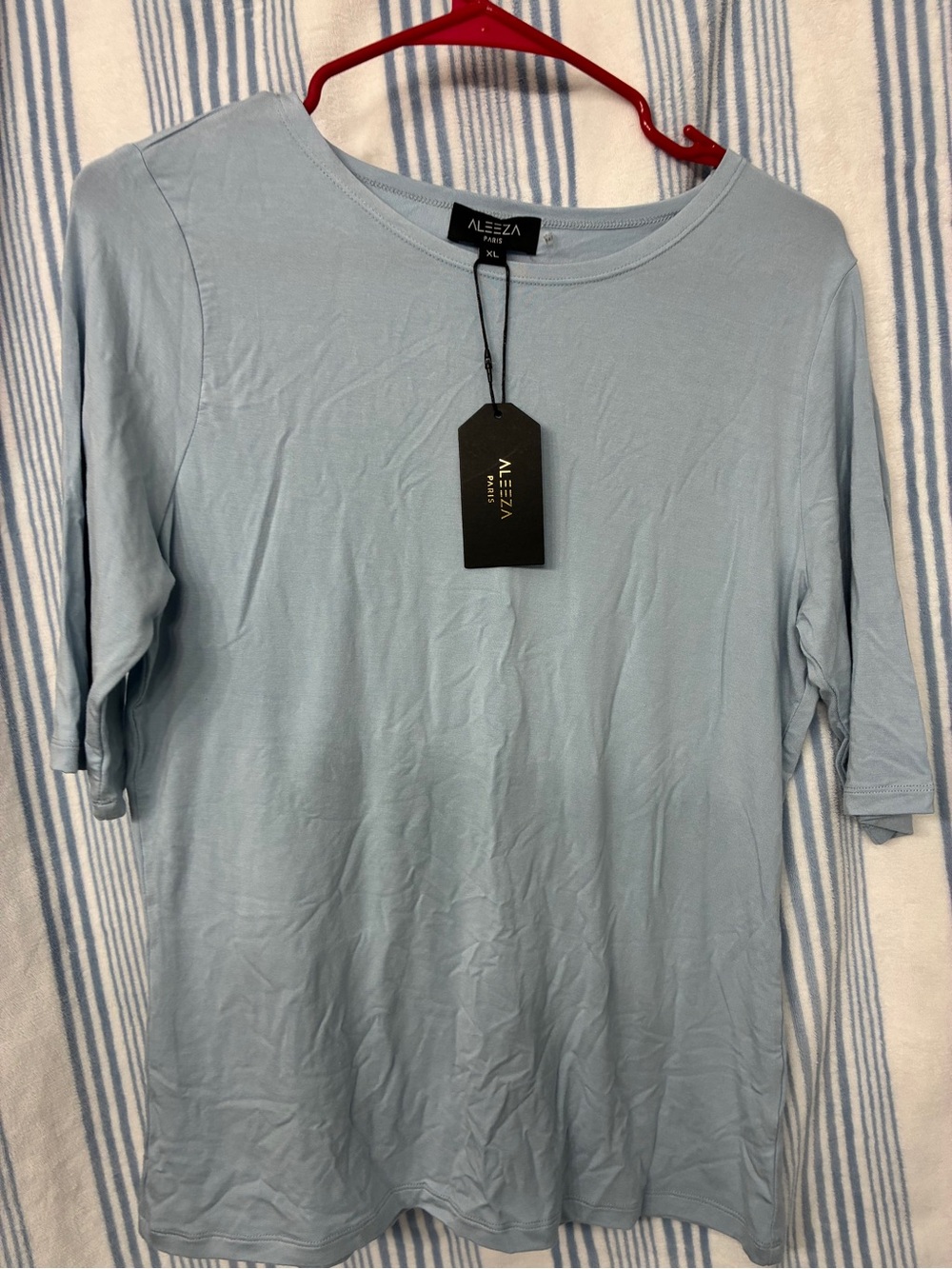 Aleeza Paris Women's Light Blue Half Sleeve Tee